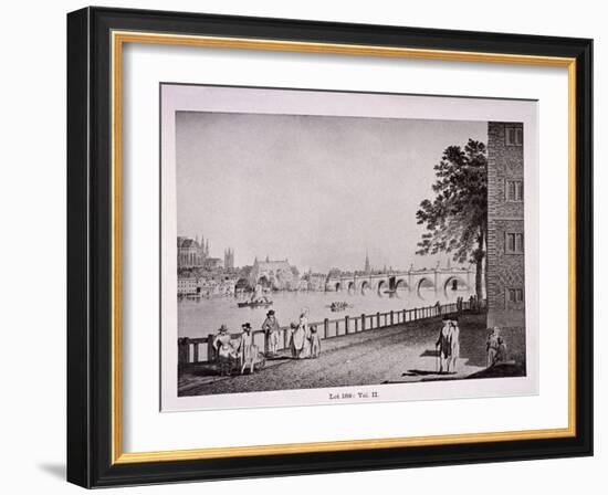 Westminster Bridge, London, C1925-Thomas Malton II-Framed Giclee Print