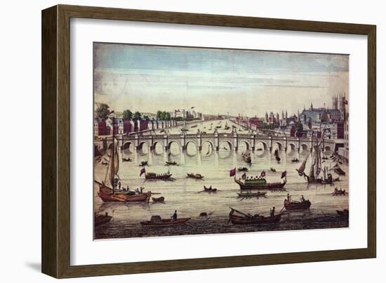 Westminster Bridge, Looking Westward, 1747-John Boydell-Framed Giclee Print