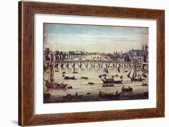 Westminster Bridge, Looking Westward, 1747-John Boydell-Framed Giclee Print