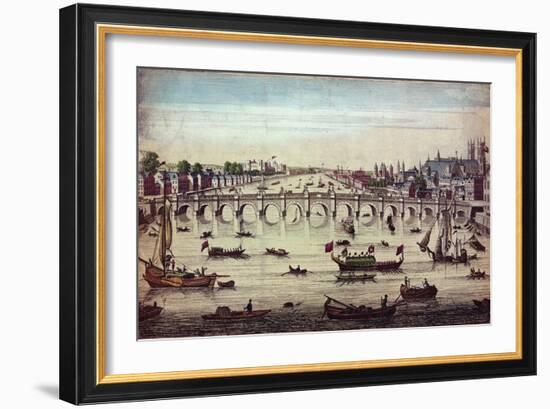 Westminster Bridge, Looking Westward, 1747-John Boydell-Framed Giclee Print