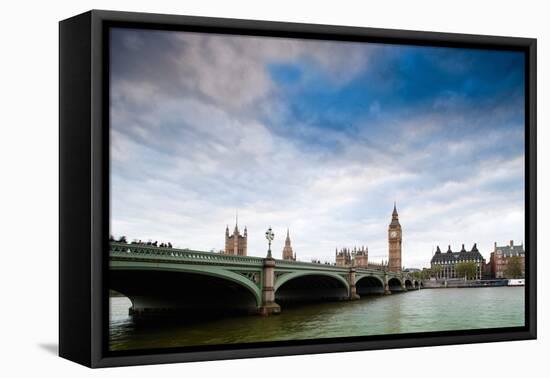 Westminster Bridge over the Thames with the Big Ben and the City of Westminster on the Background-Felipe Rodriguez-Framed Premier Image Canvas