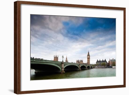 Westminster Bridge over the Thames with the Big Ben and the City of Westminster on the Background-Felipe Rodriguez-Framed Photographic Print