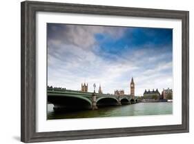 Westminster Bridge over the Thames with the Big Ben and the City of Westminster on the Background-Felipe Rodriguez-Framed Photographic Print