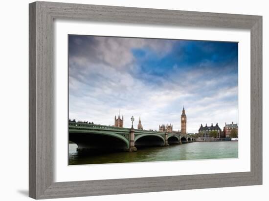 Westminster Bridge over the Thames with the Big Ben and the City of Westminster on the Background-Felipe Rodriguez-Framed Photographic Print