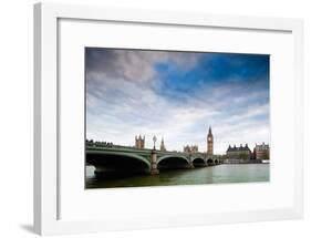 Westminster Bridge over the Thames with the Big Ben and the City of Westminster on the Background-Felipe Rodriguez-Framed Photographic Print