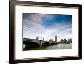 Westminster Bridge over the Thames with the Big Ben and the City of Westminster on the Background-Felipe Rodriguez-Framed Photographic Print