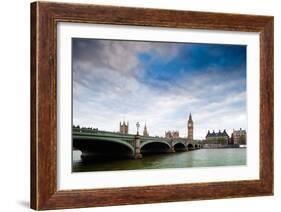Westminster Bridge over the Thames with the Big Ben and the City of Westminster on the Background-Felipe Rodriguez-Framed Photographic Print