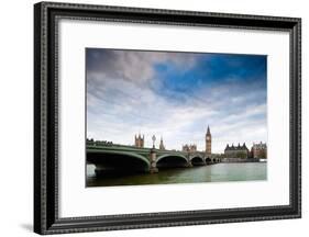 Westminster Bridge over the Thames with the Big Ben and the City of Westminster on the Background-Felipe Rodriguez-Framed Photographic Print