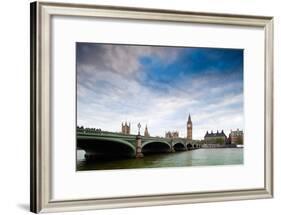 Westminster Bridge over the Thames with the Big Ben and the City of Westminster on the Background-Felipe Rodriguez-Framed Photographic Print
