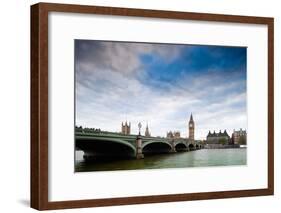 Westminster Bridge over the Thames with the Big Ben and the City of Westminster on the Background-Felipe Rodriguez-Framed Photographic Print