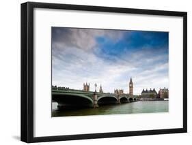 Westminster Bridge over the Thames with the Big Ben and the City of Westminster on the Background-Felipe Rodriguez-Framed Photographic Print