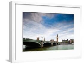 Westminster Bridge over the Thames with the Big Ben and the City of Westminster on the Background-Felipe Rodriguez-Framed Photographic Print