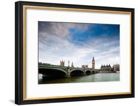 Westminster Bridge over the Thames with the Big Ben and the City of Westminster on the Background-Felipe Rodriguez-Framed Photographic Print