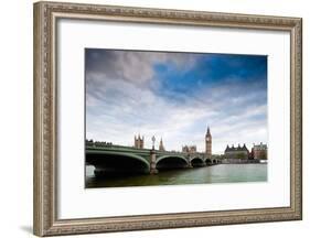 Westminster Bridge over the Thames with the Big Ben and the City of Westminster on the Background-Felipe Rodriguez-Framed Photographic Print