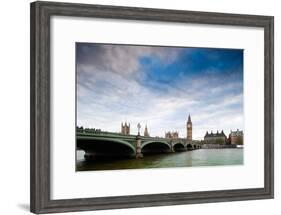 Westminster Bridge over the Thames with the Big Ben and the City of Westminster on the Background-Felipe Rodriguez-Framed Photographic Print