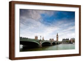 Westminster Bridge over the Thames with the Big Ben and the City of Westminster on the Background-Felipe Rodriguez-Framed Photographic Print