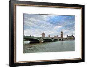 Westminster Bridge over the Thames with the Big Ben and the City of Westminster on the Background-Felipe Rodriguez-Framed Photographic Print