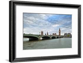 Westminster Bridge over the Thames with the Big Ben and the City of Westminster on the Background-Felipe Rodriguez-Framed Photographic Print