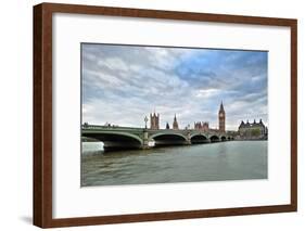 Westminster Bridge over the Thames with the Big Ben and the City of Westminster on the Background-Felipe Rodriguez-Framed Photographic Print