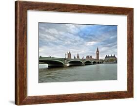 Westminster Bridge over the Thames with the Big Ben and the City of Westminster on the Background-Felipe Rodriguez-Framed Photographic Print