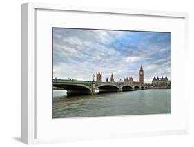 Westminster Bridge over the Thames with the Big Ben and the City of Westminster on the Background-Felipe Rodriguez-Framed Photographic Print