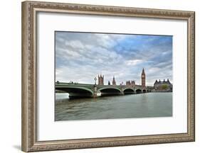 Westminster Bridge over the Thames with the Big Ben and the City of Westminster on the Background-Felipe Rodriguez-Framed Photographic Print