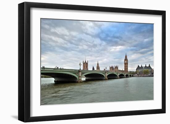 Westminster Bridge over the Thames with the Big Ben and the City of Westminster on the Background-Felipe Rodriguez-Framed Photographic Print