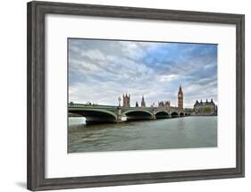 Westminster Bridge over the Thames with the Big Ben and the City of Westminster on the Background-Felipe Rodriguez-Framed Photographic Print