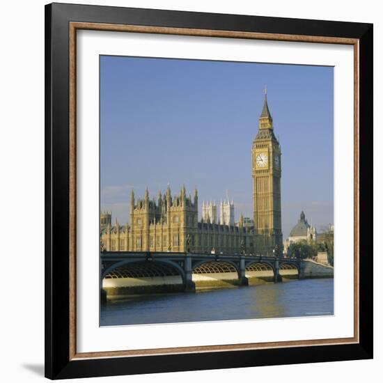 Westminster Bridge, the River Thames, Big Ben and the Houses of Parliament, London, England, UK-Roy Rainford-Framed Photographic Print