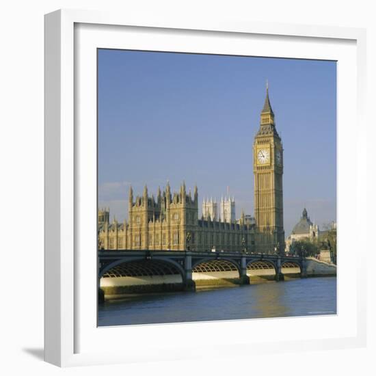 Westminster Bridge, the River Thames, Big Ben and the Houses of Parliament, London, England, UK-Roy Rainford-Framed Photographic Print