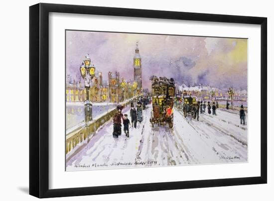 Westminster Bridge under Snow-John Sutton-Framed Giclee Print