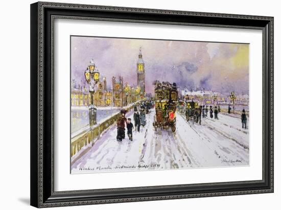 Westminster Bridge under Snow-John Sutton-Framed Giclee Print