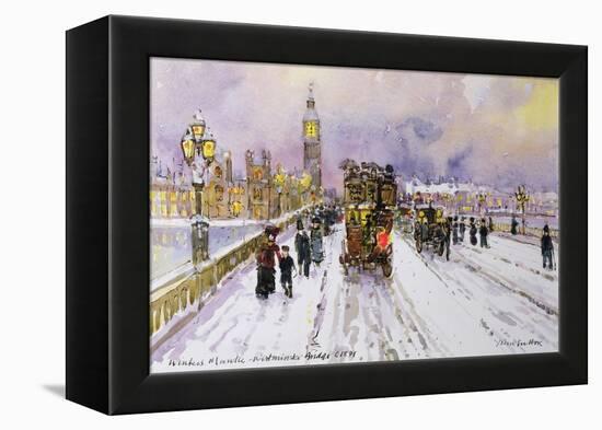 Westminster Bridge under Snow-John Sutton-Framed Premier Image Canvas