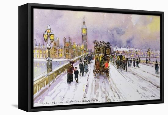 Westminster Bridge under Snow-John Sutton-Framed Premier Image Canvas