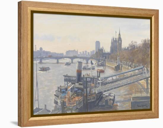 Westminster from Hungerford Bridge, 2010-Julian Barrow-Framed Premier Image Canvas