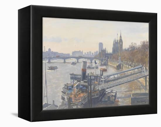 Westminster from Hungerford Bridge, 2010-Julian Barrow-Framed Premier Image Canvas