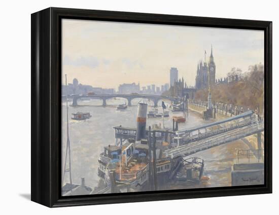 Westminster from Hungerford Bridge, 2010-Julian Barrow-Framed Premier Image Canvas