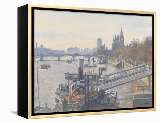 Westminster from Hungerford Bridge, 2010-Julian Barrow-Framed Premier Image Canvas