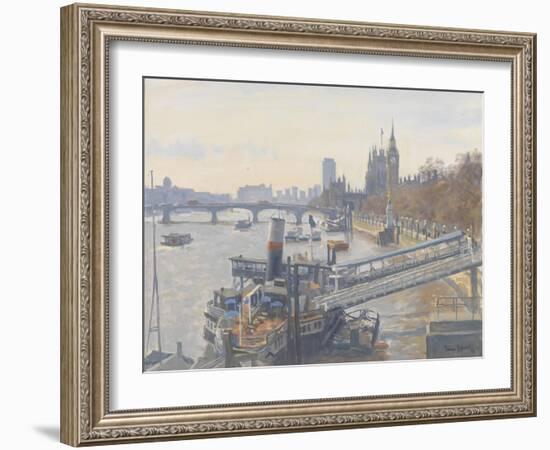 Westminster from Hungerford Bridge, 2010-Julian Barrow-Framed Giclee Print