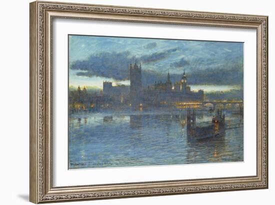 Westminster from Lambeth Bridge, 1912-Albert Goodwin-Framed Giclee Print