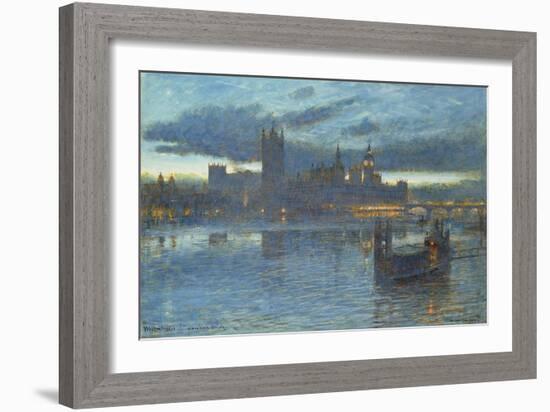 Westminster from Lambeth Bridge, 1912-Albert Goodwin-Framed Giclee Print