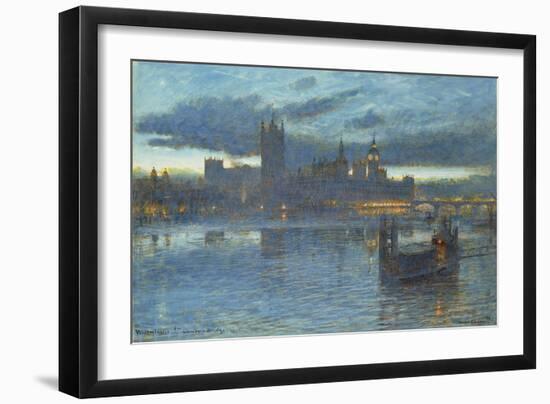 Westminster from Lambeth Bridge, 1912-Albert Goodwin-Framed Giclee Print