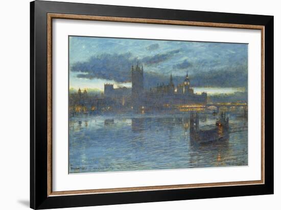 Westminster from Lambeth Bridge, 1912-Albert Goodwin-Framed Giclee Print