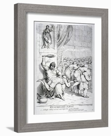 Westminster School, or Dr Busby Settling Accounts with Master Billy and His Playmates ..., 1785-James Gillray-Framed Giclee Print