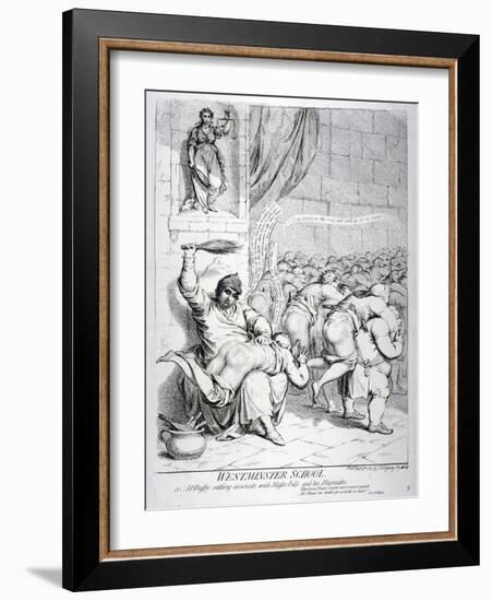 Westminster School, or Dr Busby Settling Accounts with Master Billy and His Playmates ..., 1785-James Gillray-Framed Giclee Print