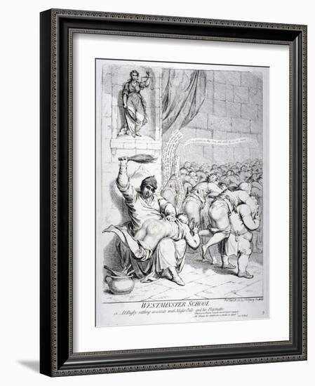 Westminster School, or Dr Busby Settling Accounts with Master Billy and His Playmates ..., 1785-James Gillray-Framed Giclee Print