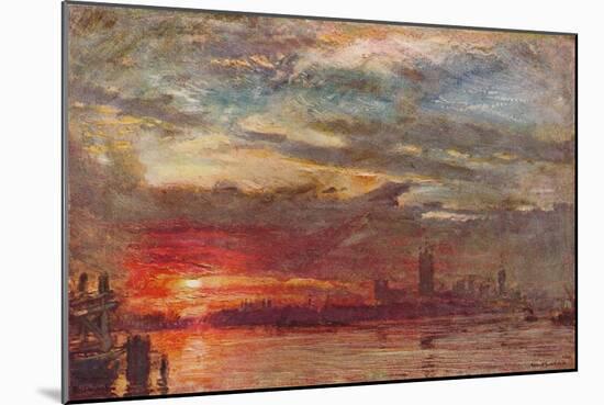 'Westminster Sunset ', 1900-Albert Goodwin-Mounted Giclee Print