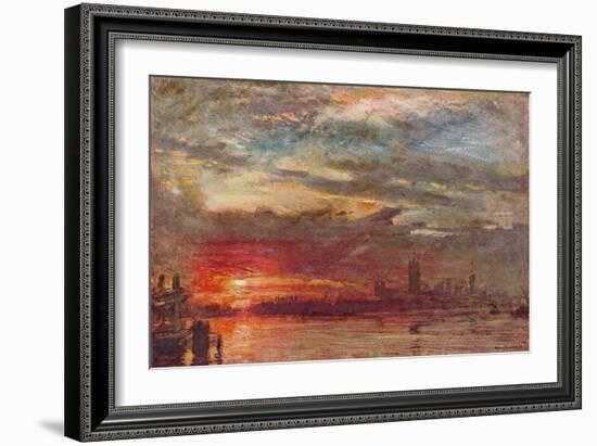 'Westminster Sunset ', 1900-Albert Goodwin-Framed Giclee Print