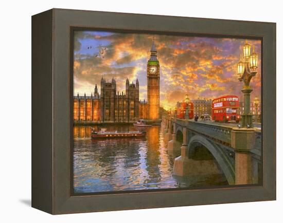 Westminster Sunset-Dominic Davison-Framed Stretched Canvas