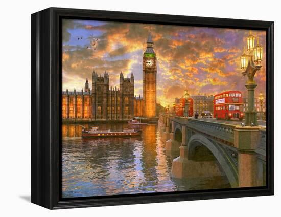 Westminster Sunset-Dominic Davison-Framed Stretched Canvas